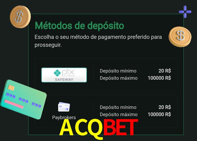 O cassino ACQBET oferece uma grande variedade de métodos de pagamento